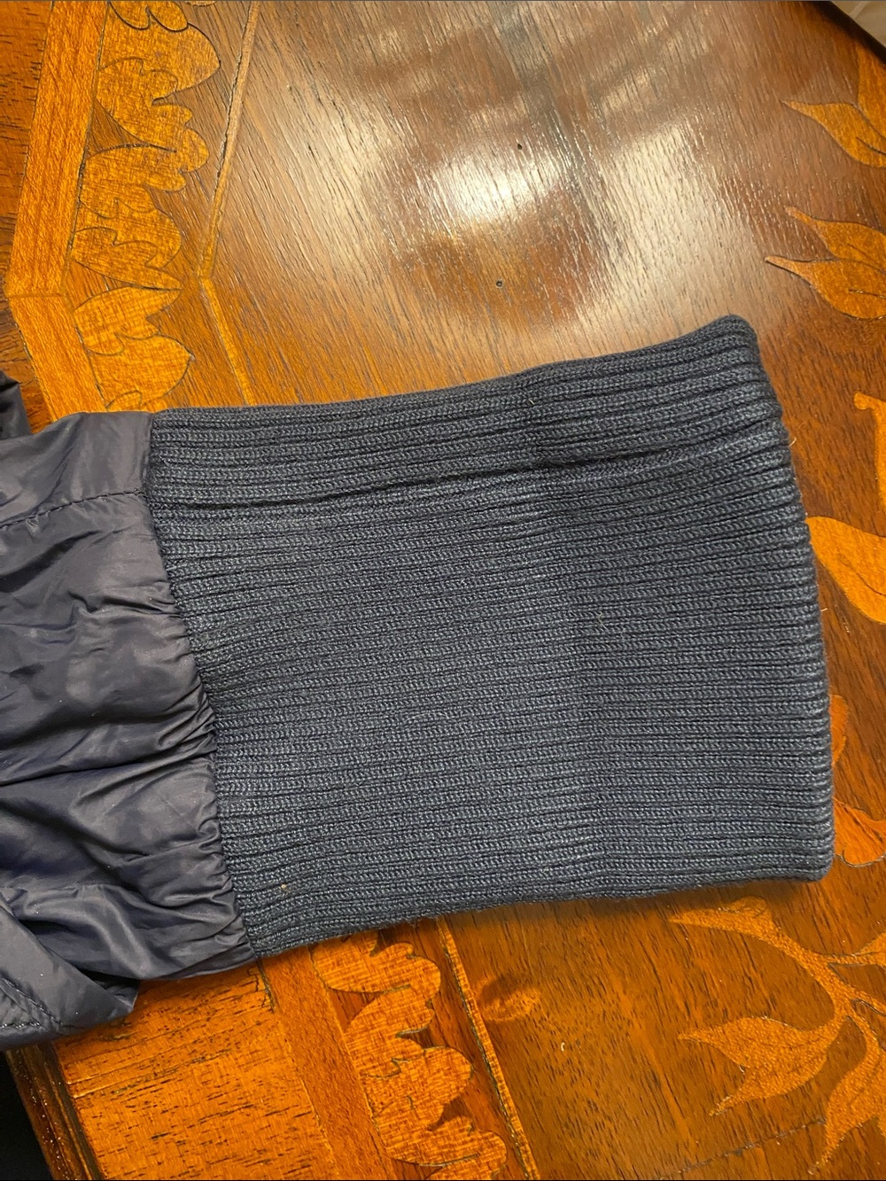 Barbour Quilted Navy Coat with Corduroy Collar • Size 10 - Picture 15 of 16